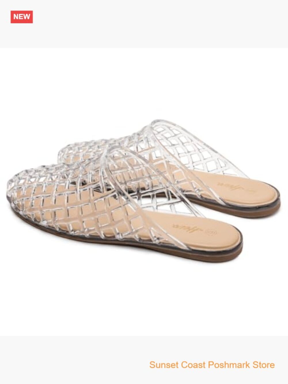 Women's Jelly Slide Sandals Closed Toe Breathable Mesh Hollow Slip On - Picture 3 of 6